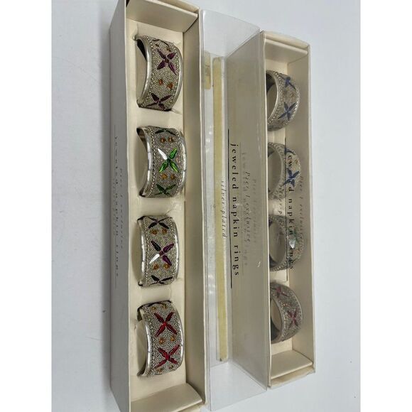 Piet A1 Exclusive Vintage Jeweled Napkin Plated Napkin Rings NEW - Picture 4 of 5
